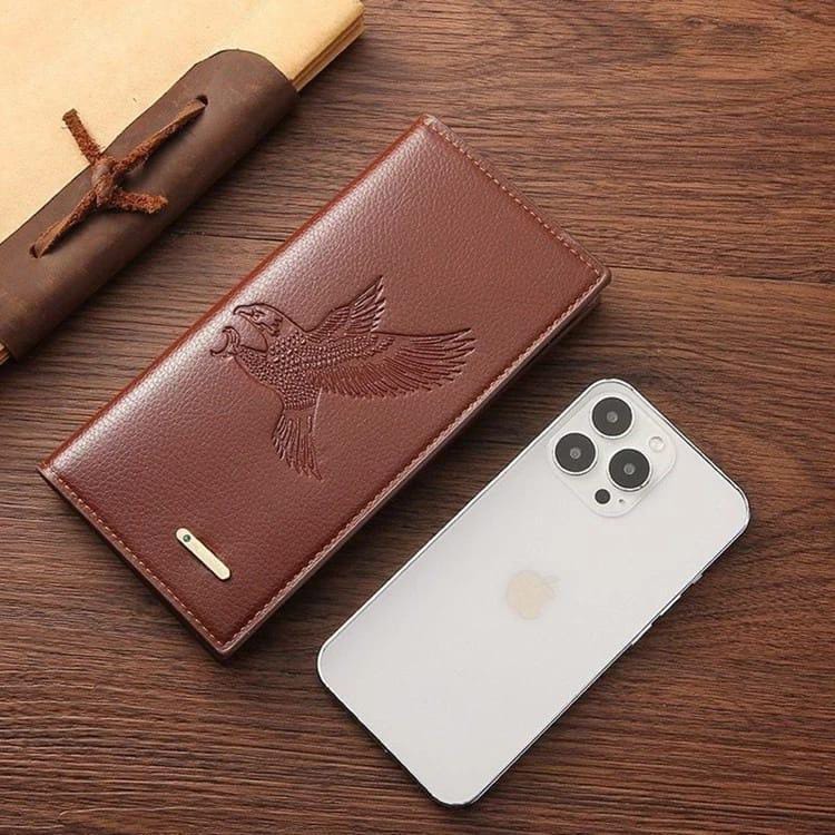 Mens Embossed Bird Leather Wallet
