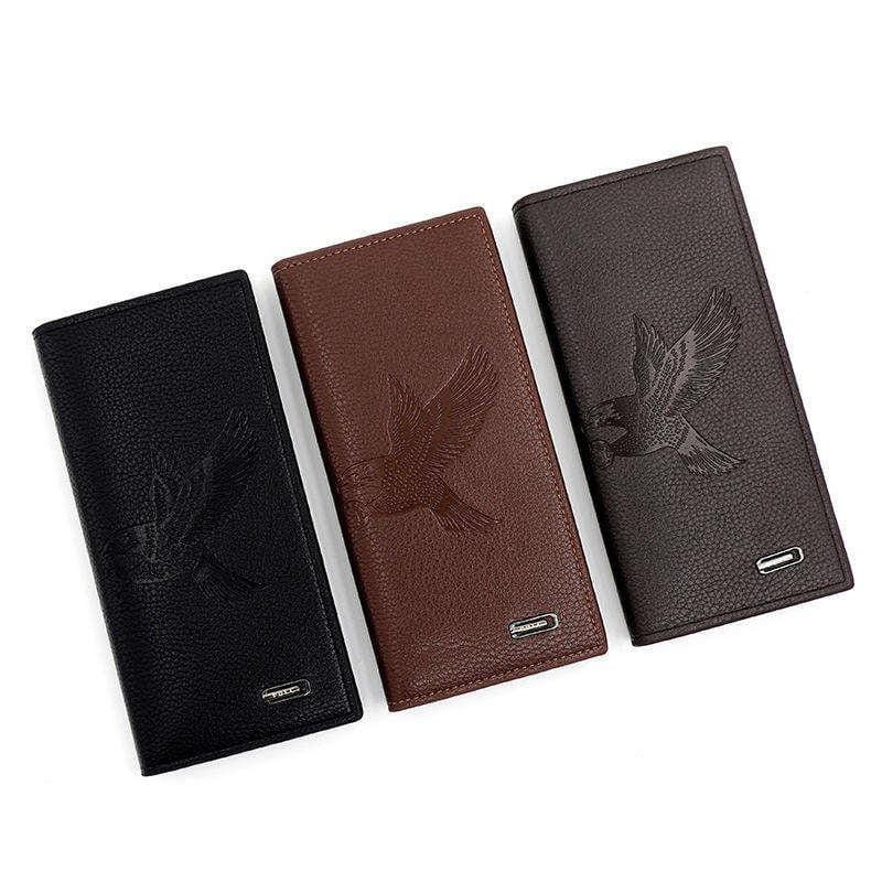 Mens Embossed Bird Leather Wallet