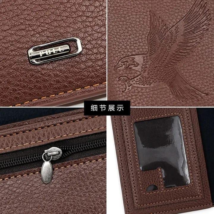 Mens Embossed Bird Leather Wallet