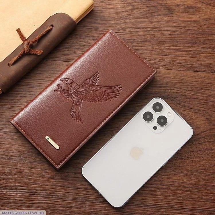 Mens Embossed Bird Leather Wallet